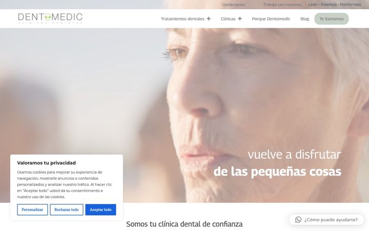 Snímek obrazovky dentomedic.es