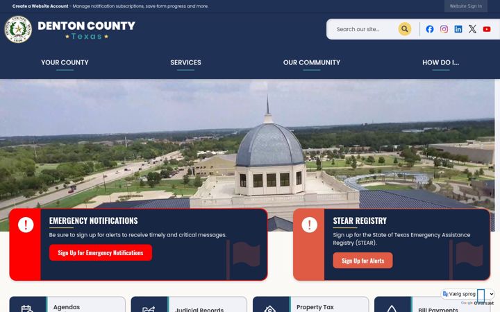 Screenshot of dentoncounty.gov