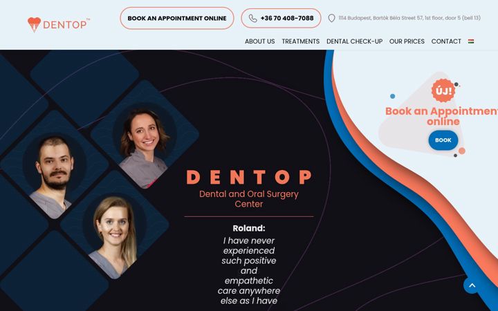 Skærmbillede af dentopclinic.eu