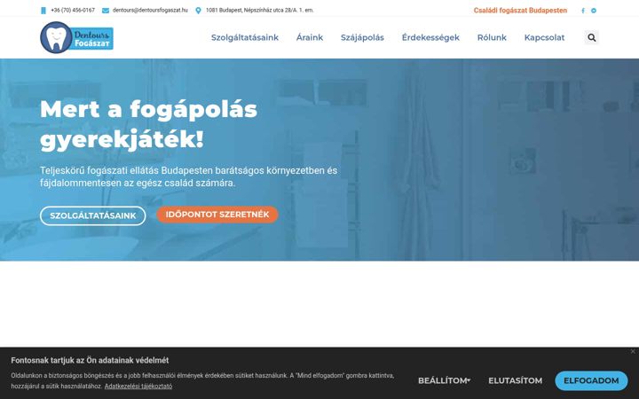 Screenshot von dentoursfogaszat.hu