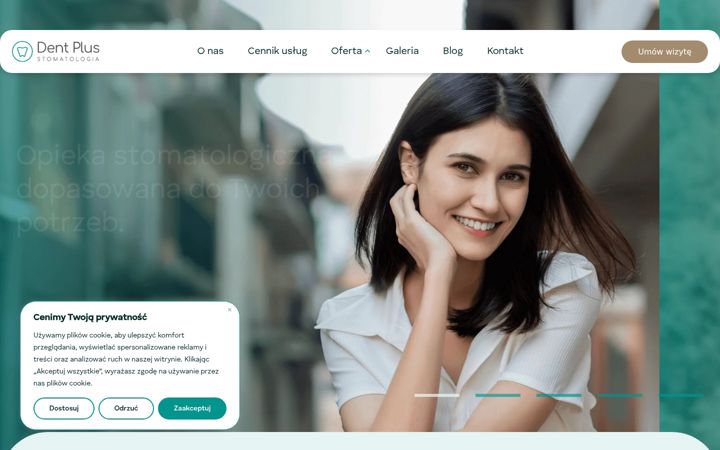 Ekraanipilt saidist dentplus.com.pl