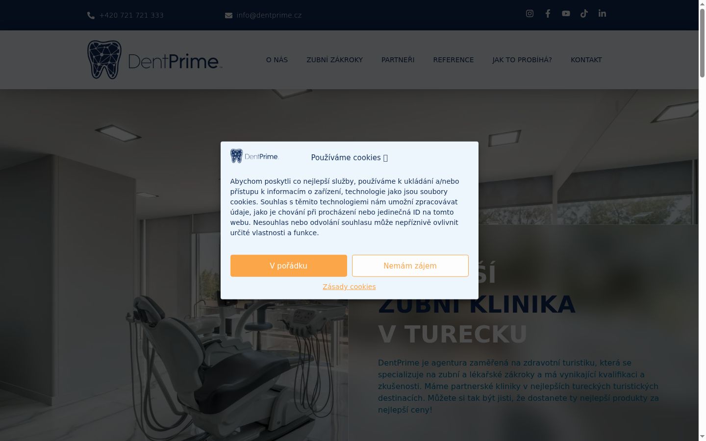 Snimka zaslona bannera za privolu prikazanog prije bilo kakve interakcije