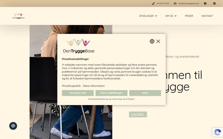 Screenshot ta' dentryggebase.dk