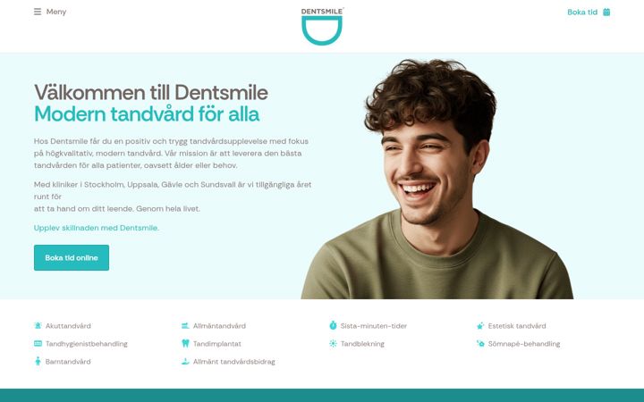 Ekrānuzņēmums no dentsmile.se