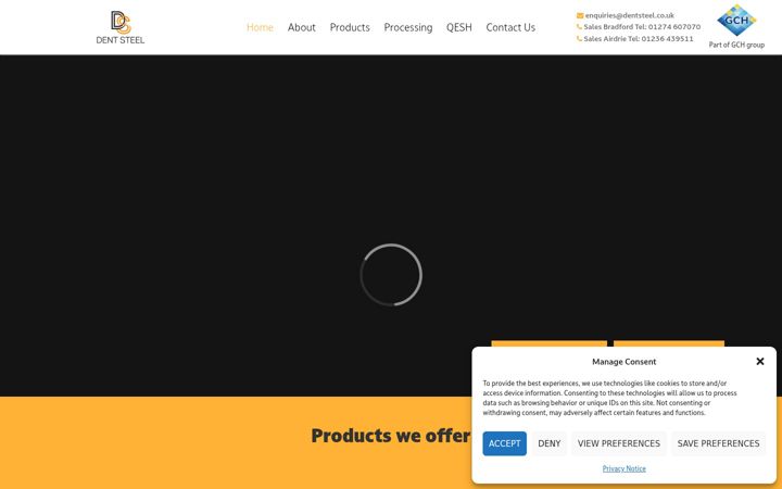 Screenshot van dentsteel.co.uk
