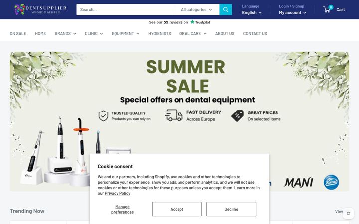 Screenshot of dentsupplier.eu