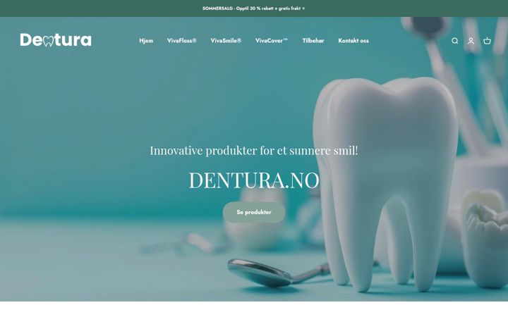 Captură de ecran a dentura.no