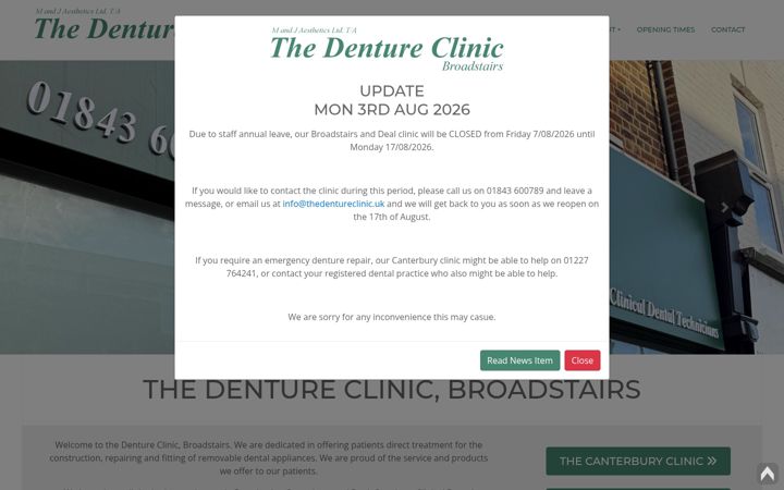 Screenshot van dentureclinicinbroadstairs.co.uk
