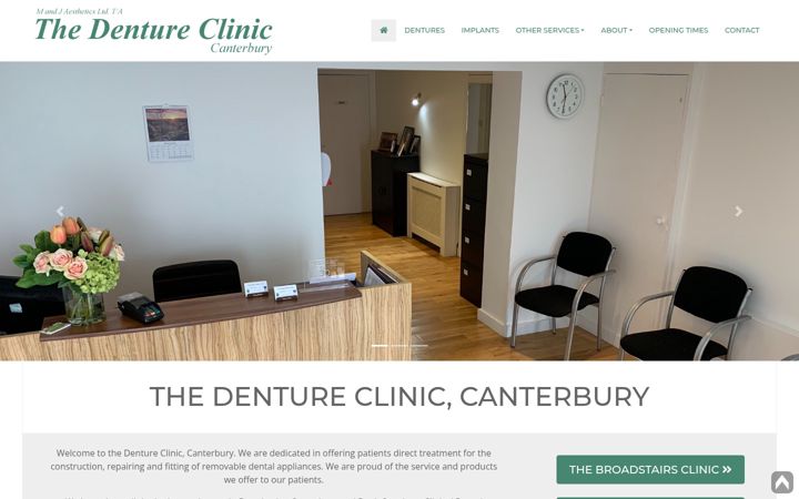 Screenshot of dentureclinicincanterbury.co.uk