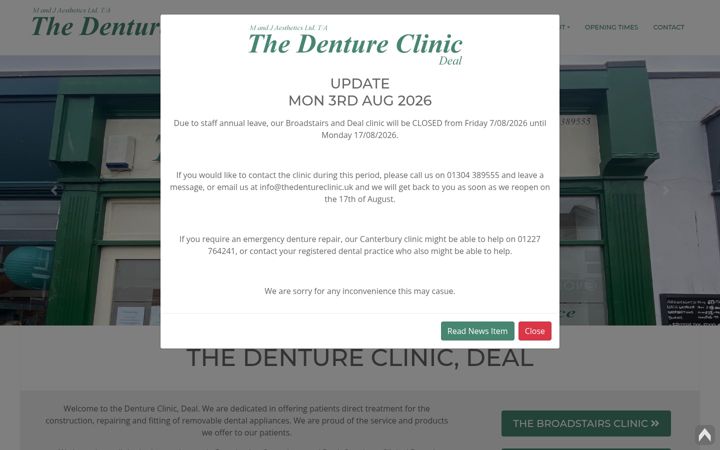 Screenshot of dentureclinicindeal.co.uk