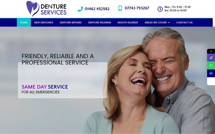 Screenshot of denturesinhitchin.co.uk