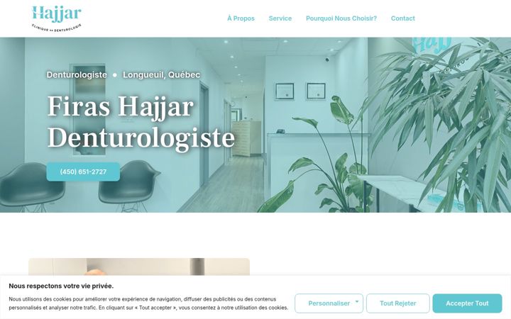 Screenshot of denturologistelongueuil.com