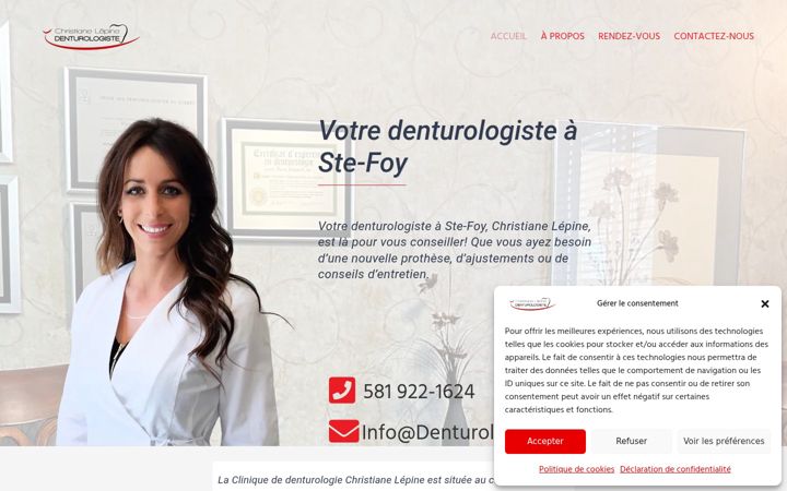 Екранна снимка на denturologistestefoy.ca