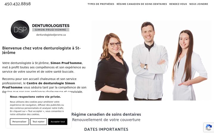 Екранна снимка на denturologistestjerome.ca