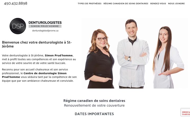Screenshot of denturologuestjerome.com
