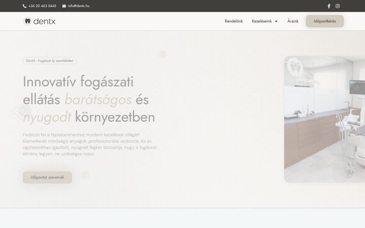 Screenshot von dentx.hu