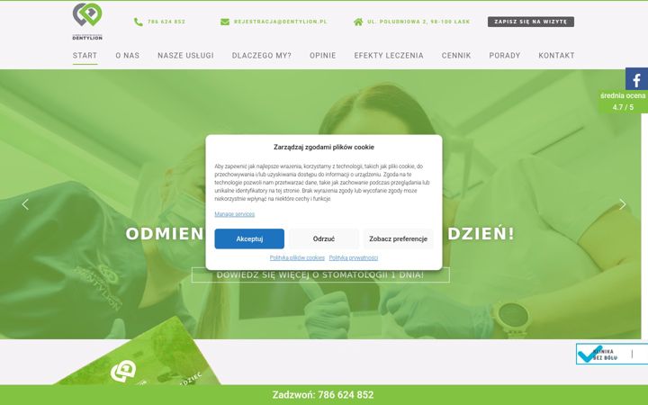 Screenshot του dentylion.pl