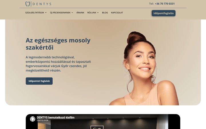 Screenshot von dentys.hu
