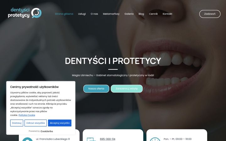 Screenshot του dentysciiprotetycy.pl