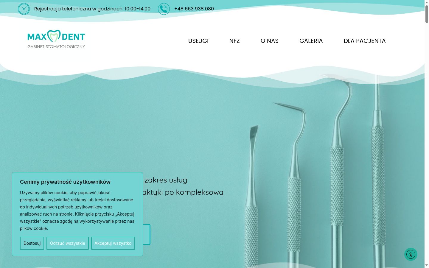 Screenshot del banner di consenso mostrato prima di qualsiasi interazione