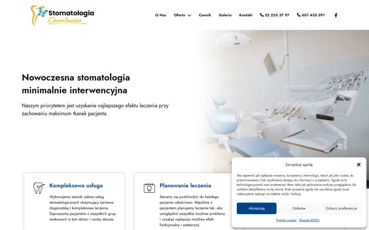 Captură de ecran a dentystamikolow.pl