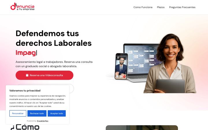 Screenshot of denunciaatuempresa.com
