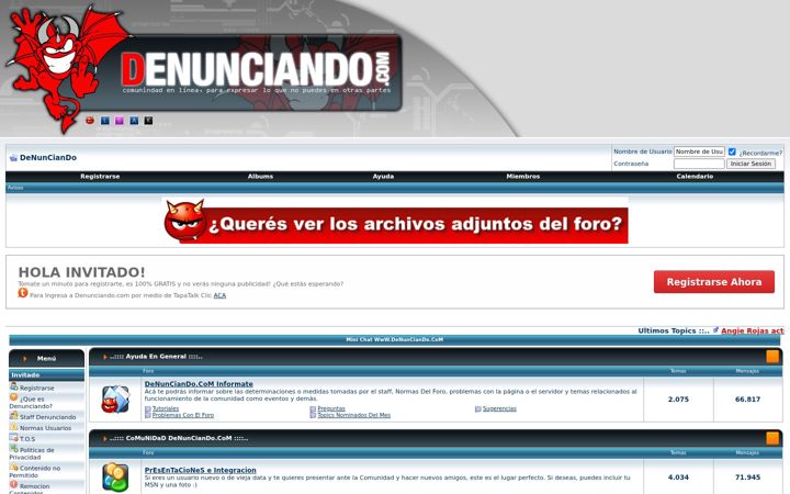 Screenshot του denunciando.com