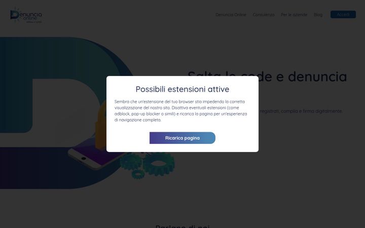 Skærmbillede af denunciaonline.eu