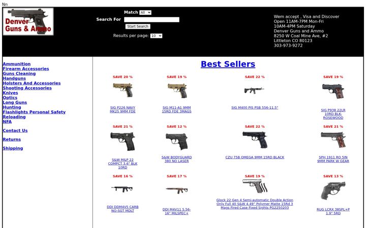 Screenshot of denverammo.com