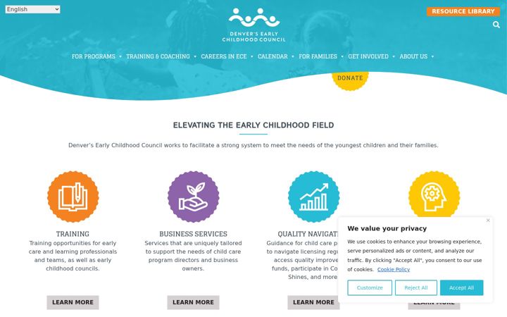 Screenshot of denverearlychildhood.org
