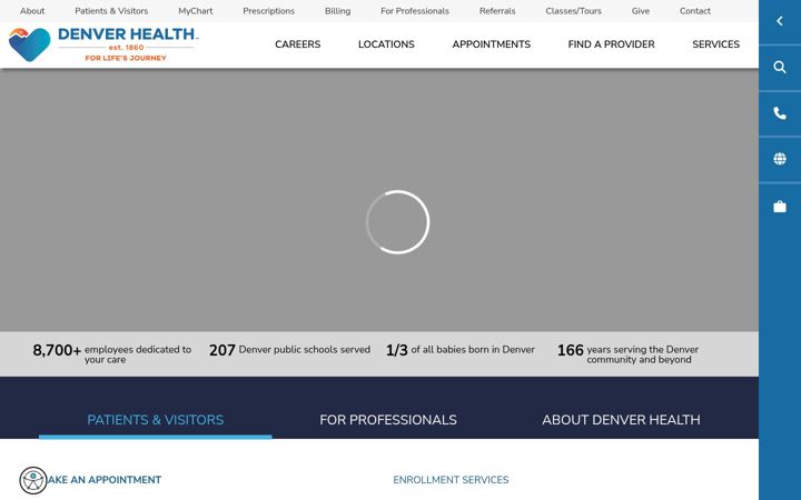 Skjámynd af denverhealth.org