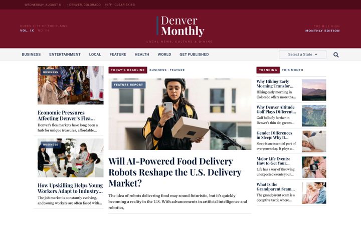 Screenshot of denvermonthly.com
