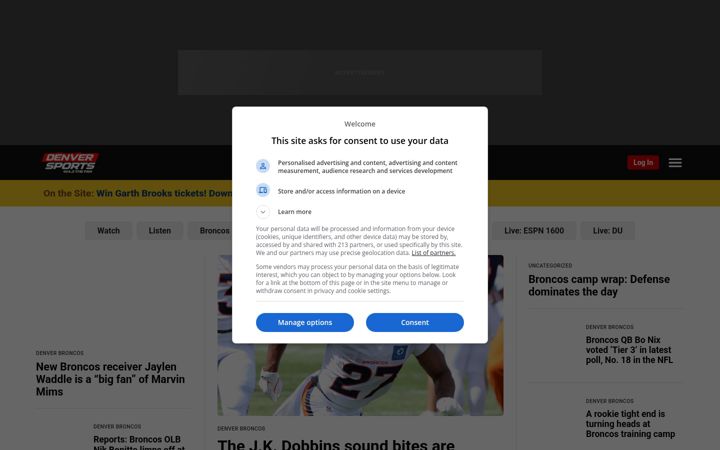 Screenshot of denversports.com