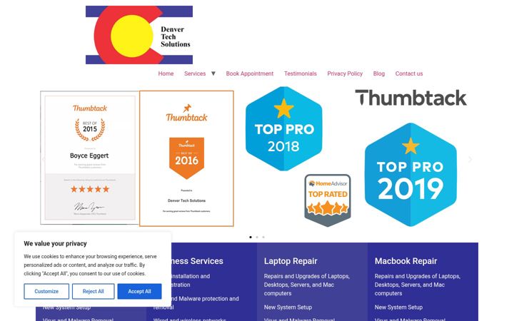 Screenshot of denvertechsolutions.net