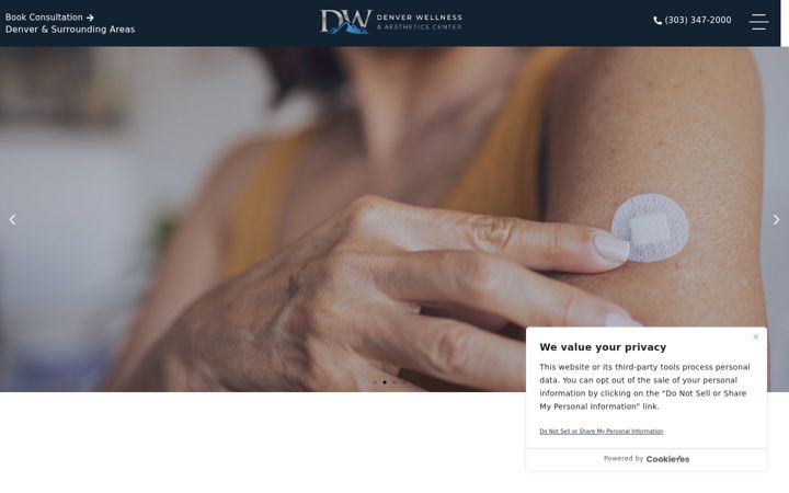 Screenshot of denverwellnessaesthetic.com