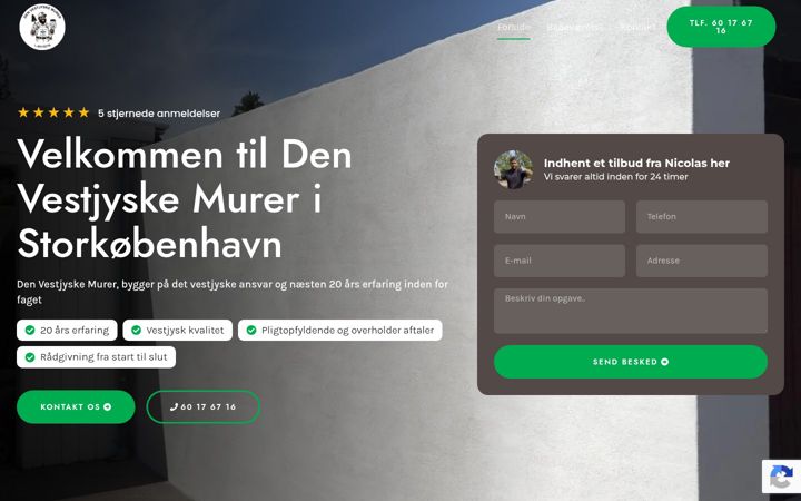 Screenshot ta' denvestjyskemurer.dk