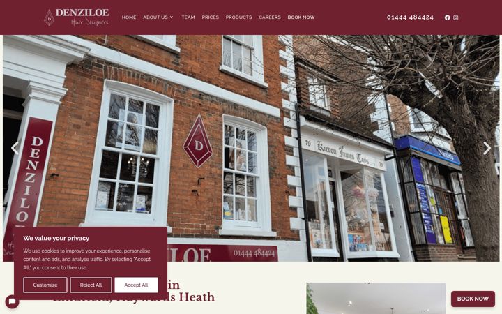 Screenshot of denziloe.co.uk