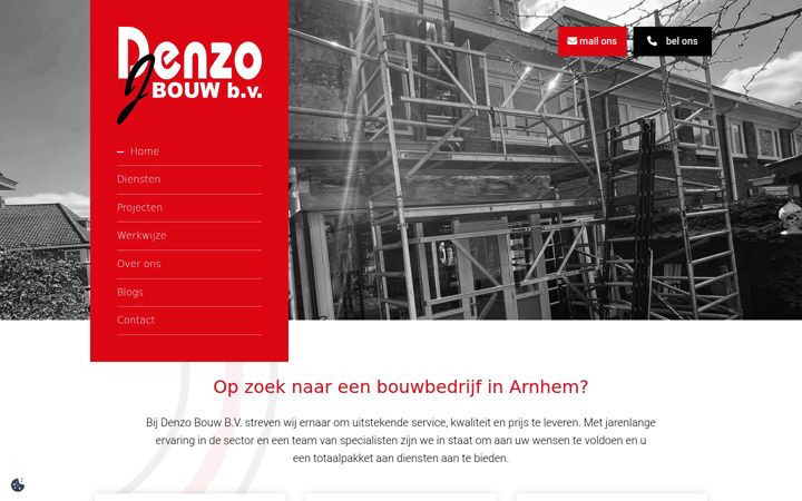 Screenshot ta' denzobouwbv.nl