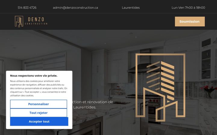Екранна снимка на denzoconstruction.ca