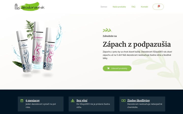 Screenshot of deodorant.sk