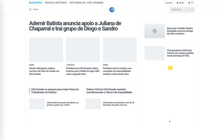 Kuvakaappaus sivustosta deolhoemchagrande.com.br