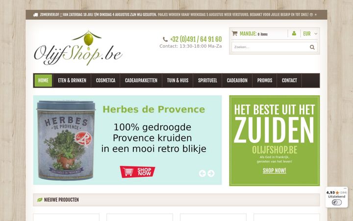 Screenshot of deolijfshop.nl