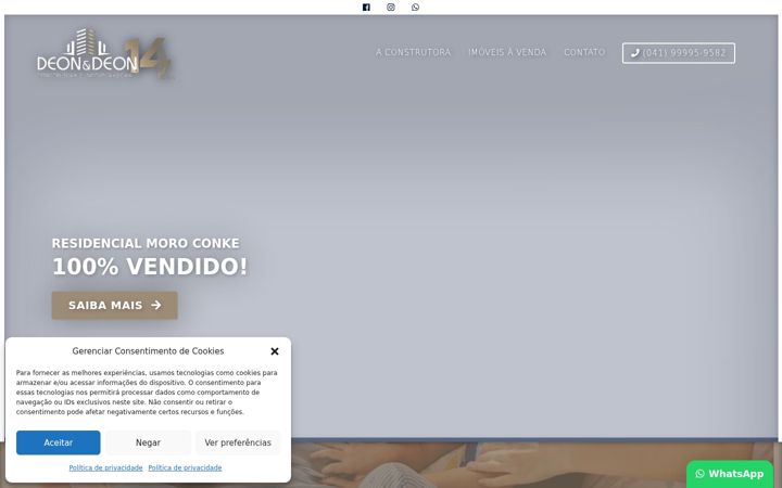 Screenshot stránky deonconstrutora.com.br