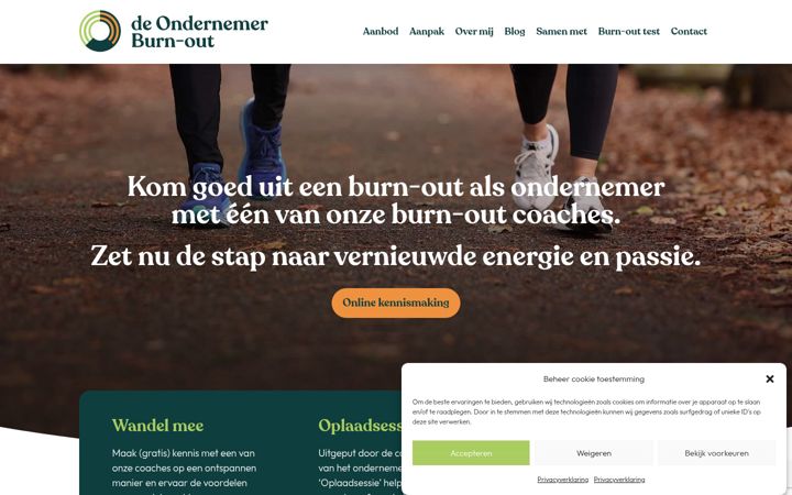 Screenshot of deondernemerburnout.nl