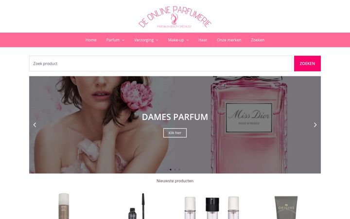 Screenshot of deonlineparfumerie.nl