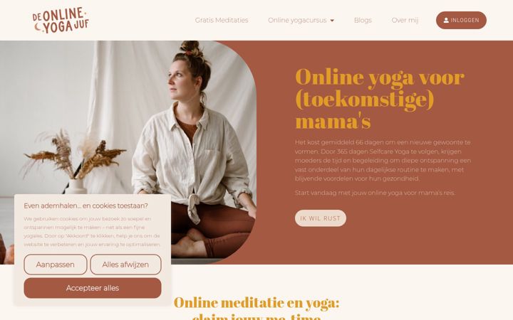Screenshot of deonlineyogajuf.nl