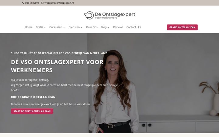 Screenshot of deontslagexpert.nl