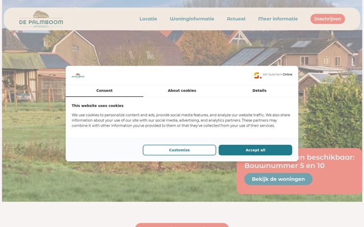Snímek obrazovky depalmboomafferden.nl