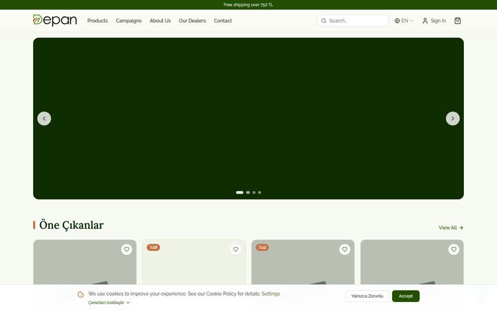 Zrzut ekranu depan.com.tr