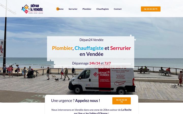 Skjámynd af depan24vendee.fr